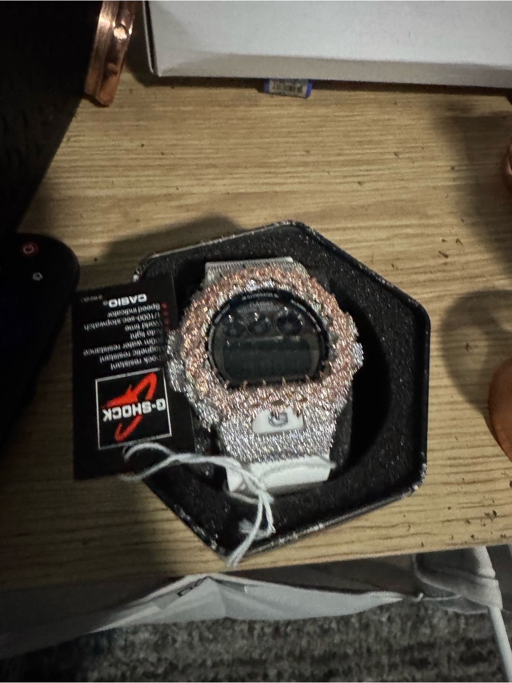 Casio G-Shock Silver and Rose Gold Glitter Digital Watch - Picture 3 of 5